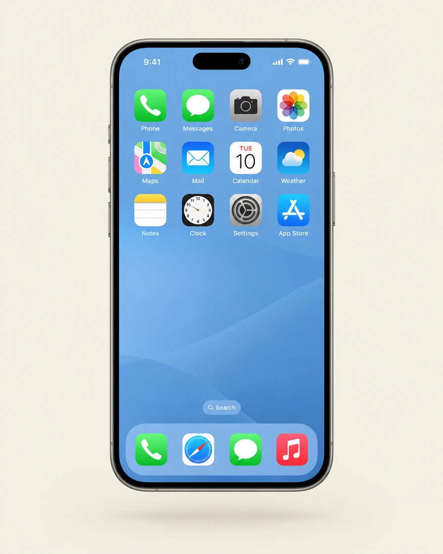 An iPhone where a business web app is added to the home screen
