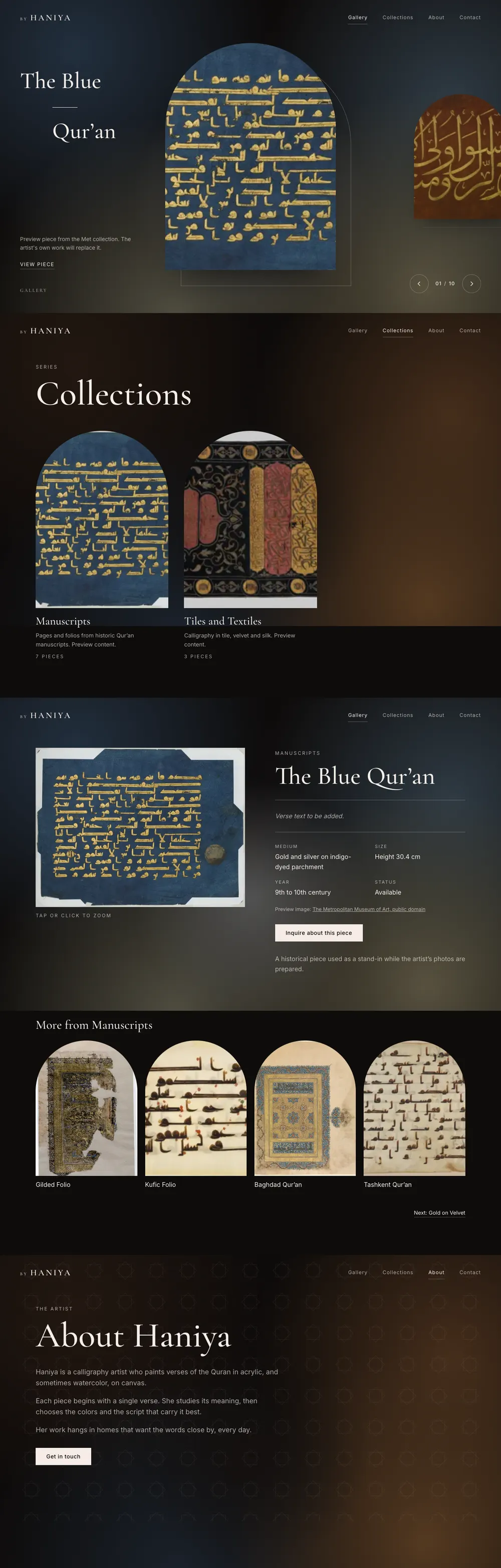 The full ByHaniya homepage