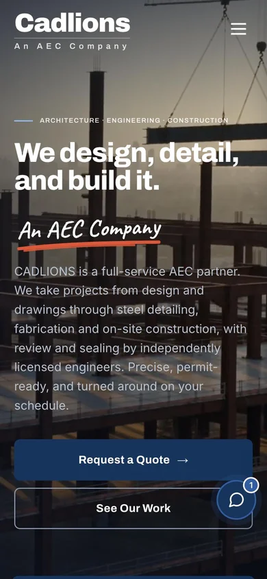 Cadlions website on a phone